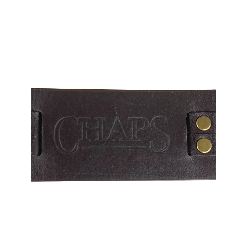 Chaps Womens Brown Brass Leather Rivet Belt 42x1.5 Cowgirl Biker Rock n Roll